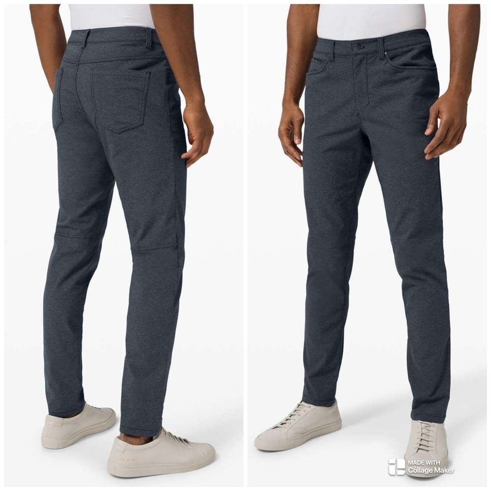 Lululemon Pant Men’s 30X33 ABC Slim Fit Tech Canvas Heathered Deep Navy